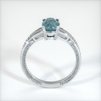 1.88 Ct. Greenish Blue Sapphire Ring, Platinum 950 3