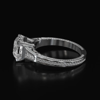 4.80 Ct. White Sapphire Ring, Platinum 950 4