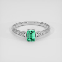 0.73 Ct. Emerald Ring, Silver 1