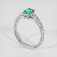 0.73 Ct. Emerald Ring, Silver 2