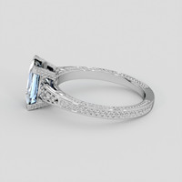 1.28 Ct. Blue Aquamarine Ring, Silver 4