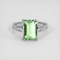 3.62 Ct. Green Prasiolite Ring, Silver 1