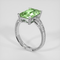 3.62 Ct. Green Prasiolite Ring, Silver 2