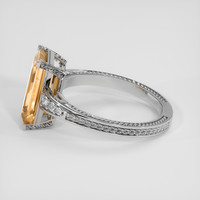 2.86 Ct. Yellowish Orange Precious Topaz Ring, 10K White Gold 4