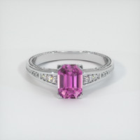 1.06 Ct. Pink Sapphire Ring, 10K White Gold 1