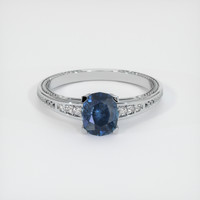 1.07 Ct. Blue Sapphire Ring, 14K White Gold 1