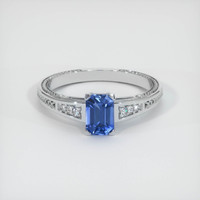 0.66 Ct. Sapphire Ring, 14K White Gold 1