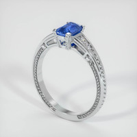 0.66 Ct. Blue Sapphire Ring, 14K White Gold 2