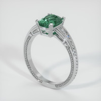 2.67 Ct. Bluish Green Sapphire Ring, 14K White Gold 2