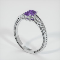 0.64 Ct. Purple Sapphire Ring, 14K White Gold 2