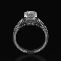 4.80 Ct. White Sapphire Ring, 14K White Gold 3