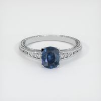 1.07 Ct. Blue Sapphire Ring, 18K White Gold 1