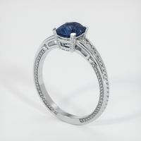 1.07 Ct. Blue Sapphire Ring, 18K White Gold 2