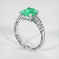 2.04 Ct. Emerald Ring, 18K White Gold 2