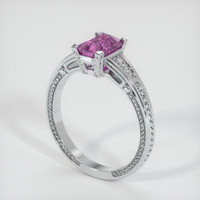 1.06 Ct. Pink Sapphire Ring, 18K White Gold 2