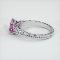 1.06 Ct. Pink Sapphire Ring, 18K White Gold 4