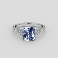 3.15 Ct. Blue Sapphire Ring, 18K White Gold 1