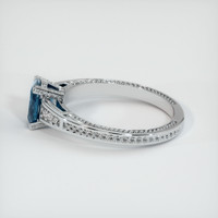 0.78 Ct. Greenish Blue Sapphire Ring, 18K White Gold 4