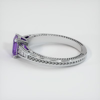 0.64 Ct. Purple Sapphire Ring, 18K White Gold 4