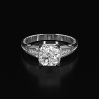 4.80 Ct. White Sapphire Ring, 18K White Gold 1