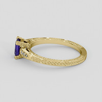 0.91 Ct. Bluish Purple Sapphire Ring, 14K Yellow Gold 4