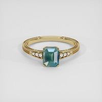 1.99 Ct. Greenish Blue Sapphire Ring, 14K Yellow Gold 1