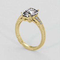 3.43 Ct. Peach Sapphire Ring, 14K Yellow Gold 2