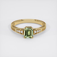 0.99 Ct. Yellowish Green Sapphire Ring, 14K Yellow Gold 1