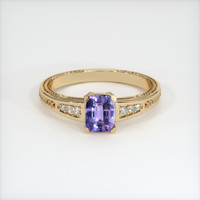 0.80 Ct. Purple Sapphire Ring, 14K Yellow Gold 1