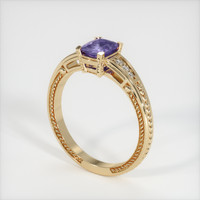 0.80 Ct. Purple Sapphire Ring, 14K Yellow Gold 2