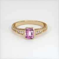 0.74 Ct. Pinkish Purple Sapphire Ring, 14K Yellow Gold 1