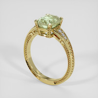 3.16 Ct. Yellowish Green Sapphire Ring, 14K Yellow Gold 2