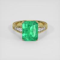 3.92 Ct. Emerald Ring, 18K Yellow Gold 1