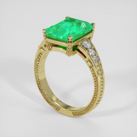 3.92 Ct. Emerald Ring, 18K Yellow Gold 2