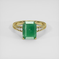 3.04 Ct. Emerald Ring, 18K Yellow Gold 1