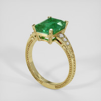 3.04 Ct. Emerald Ring, 18K Yellow Gold 2