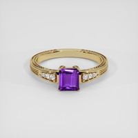 1.07 Ct. Purple Amethyst Ring, 18K Yellow Gold 1