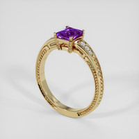 1.07 Ct. Purple Amethyst Ring, 18K Yellow Gold 2