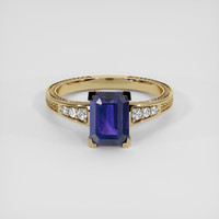 2.33 Ct. Purplish Blue Sapphire Ring, 18K Yellow Gold 1