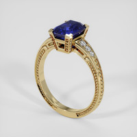2.33 Ct. Purplish Blue Sapphire Ring, 18K Yellow Gold 2