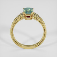 1.99 Ct. Greenish Blue Sapphire Ring, 18K Yellow Gold 3