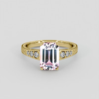 3.43 Ct. Peach Sapphire Ring, 18K Yellow Gold 1