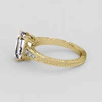 3.43 Ct. Peach Sapphire Ring, 18K Yellow Gold 4