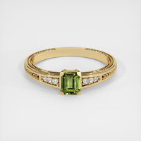 0.56 Ct. Green Sapphire Ring, 18K Yellow Gold 1