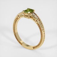 0.56 Ct. Green Sapphire Ring, 18K Yellow Gold 2