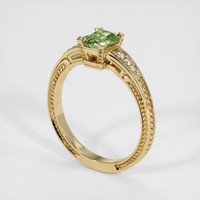 0.99 Ct. Yellowish Green Sapphire Ring, 18K Yellow Gold 2