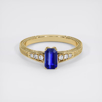 0.90 Ct. Blue Sapphire Ring, 18K Yellow Gold 1