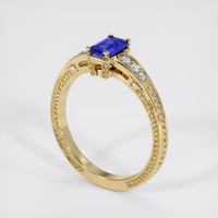 0.90 Ct. Blue Sapphire Ring, 18K Yellow Gold 2