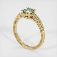 0.66 Ct. Green Sapphire Ring, 18K Yellow Gold 2