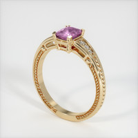 0.74 Ct. Pinkish Purple Sapphire Ring, 18K Yellow Gold 2
